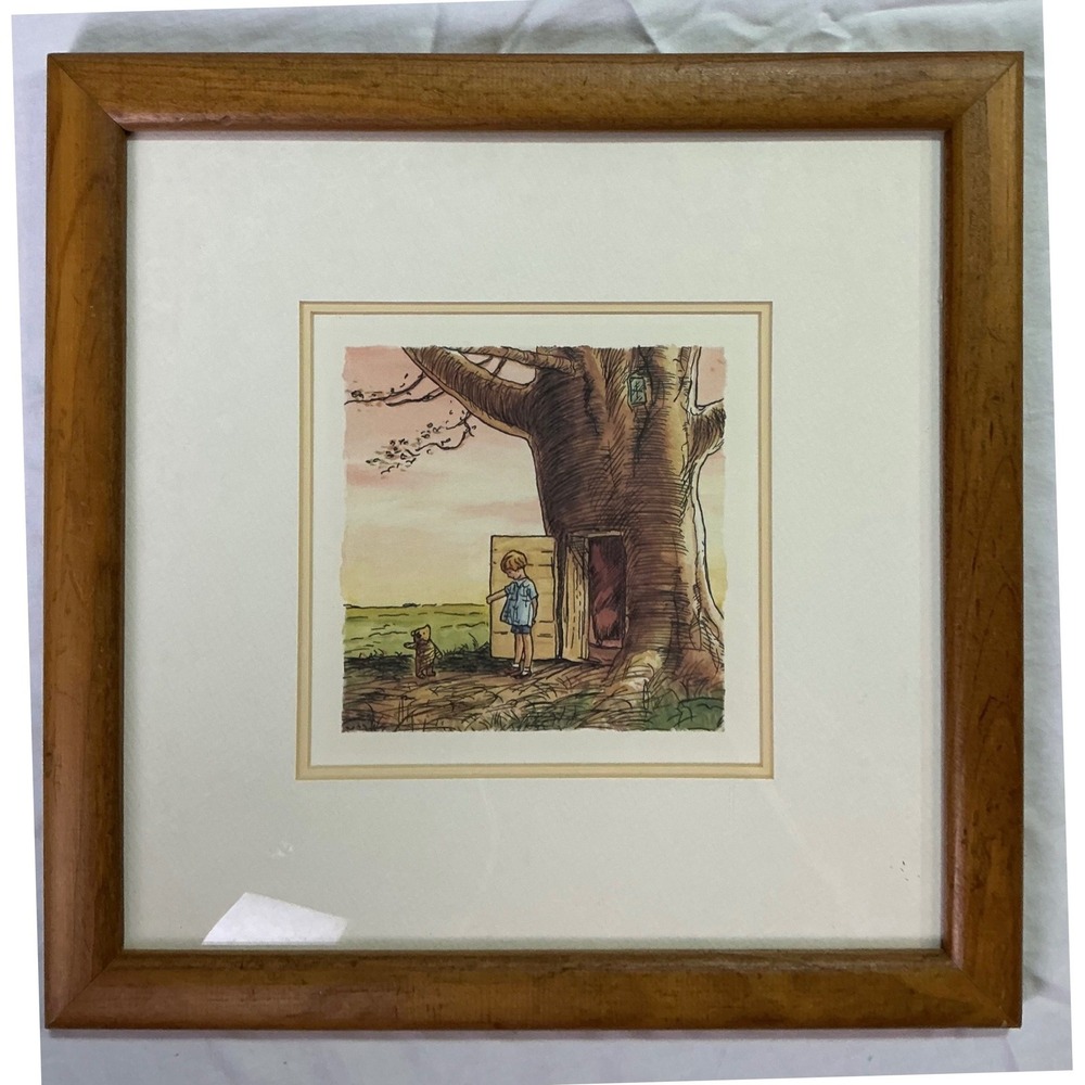 Disney Classic Pooh Framed Print Christopher Robin Pooh Tree House Wall Art